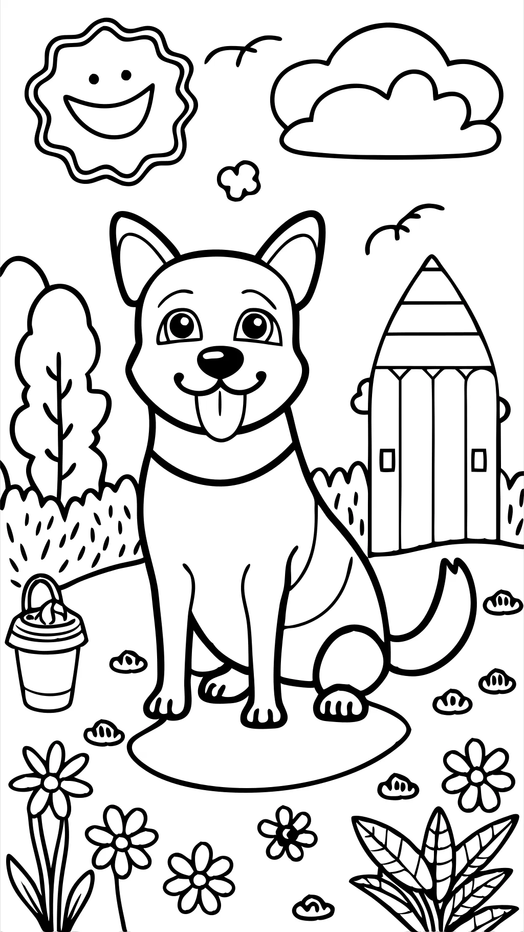 Pages de livres de coloriage de chien